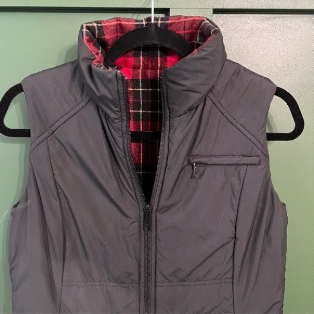 Pendleton Petites Red Wool Plaid Reversible Vest - Picture 7 of 12